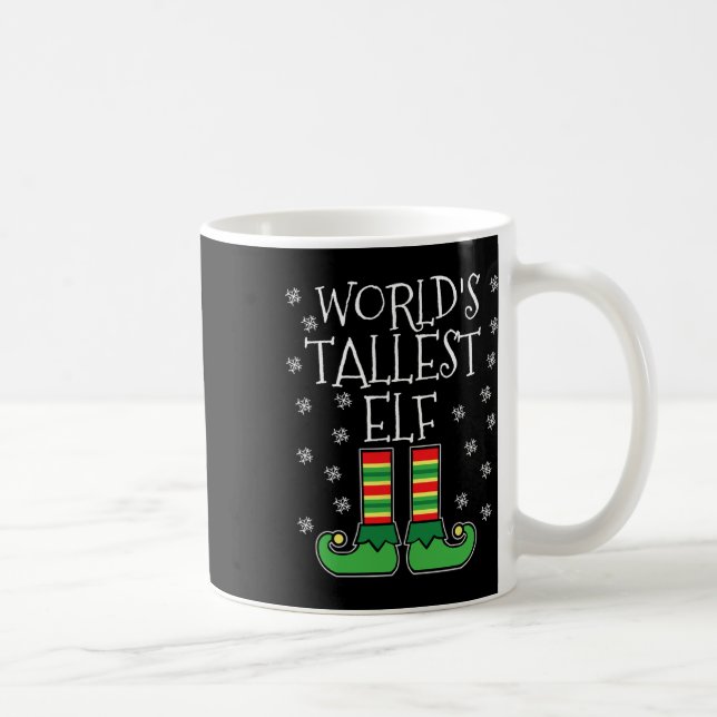 Taza De Café World's Tallest Elf Matching Family Group Christma (Derecha)