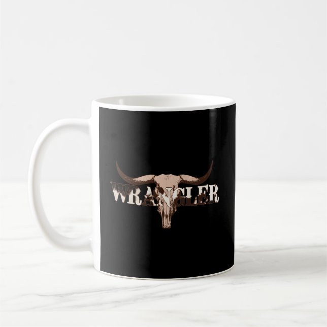 Taza De Café Wrangler Piel de vaca Cow Skull Print Wrangler (Izquierda)
