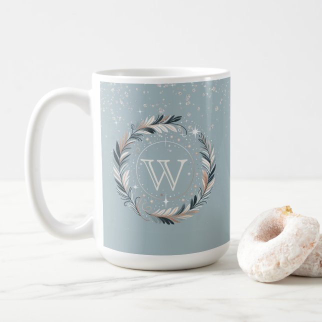Taza De Café Wreath de invierno encantado (Con donut)