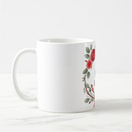 Taza De Café Wreath de rosas rojas