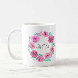 Taza De Café Wreath rosa floral