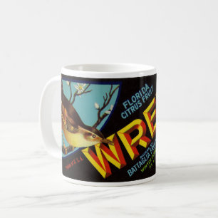 Taza De Café Wren Brand Florida Citrus Fruit Label