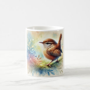 Taza De Café Wren in a peaceful garden 201024AREF121 - Watercol