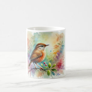 Taza De Café Wren in Watercolor 140724AREF109 - Watercolor