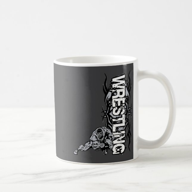 Taza De Café Wrestling Graphic Strong Wrestler For Men Women Bo (Derecha)
