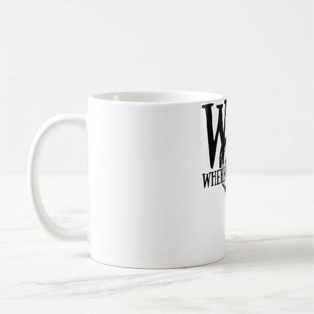 Taza De Café WTF dónde está el regalo de pescado Gracioso Cita  (Izquierda)