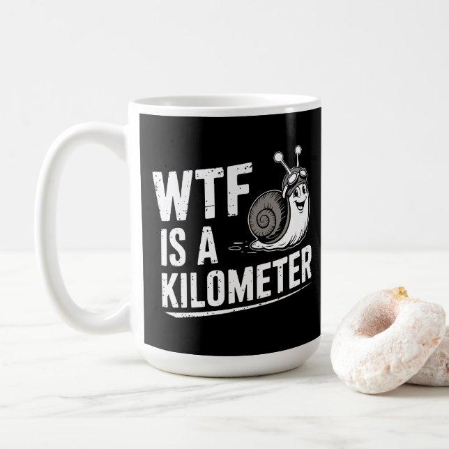 Taza De Café WTF es un kilómetro (Con donut)