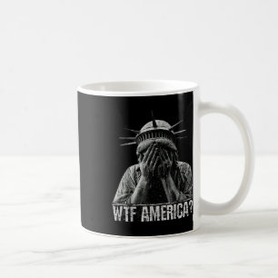 Taza De Café Wtf Estados Unidos Llorando Estatua De La Libertad