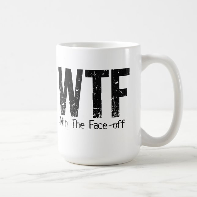Taza De Café WTF: Gane la Cara-apagado (el hockey) (Derecha)