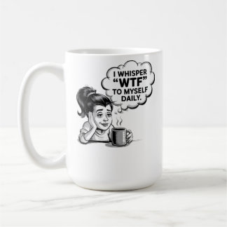 Taza De Café WTF Whisper Coffee Mug - Funny Retro Personalizado