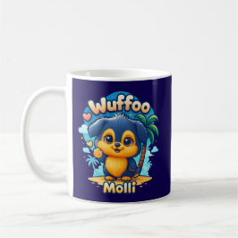 Taza De Café Wuffoo Molli Cachorrita Linda Kawaii Isla Tropical