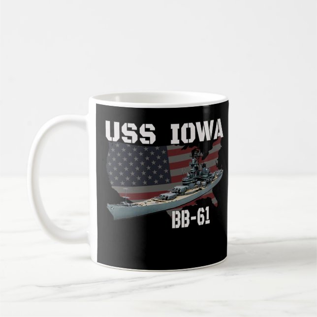 Taza De Café WW2 American Battleship, USS Iowa Warship BB-61 Ve (Izquierda)