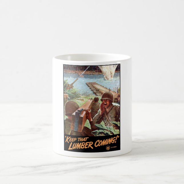 Taza De Café WW2 -- ¡Guarde ese venir de la madera de (Centro)
