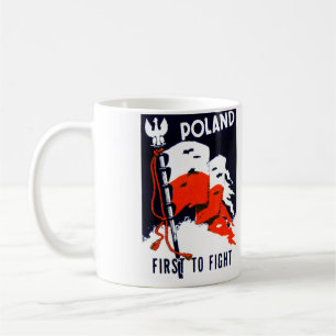 Taza De Café WWII Polonia, primero luchar el poster