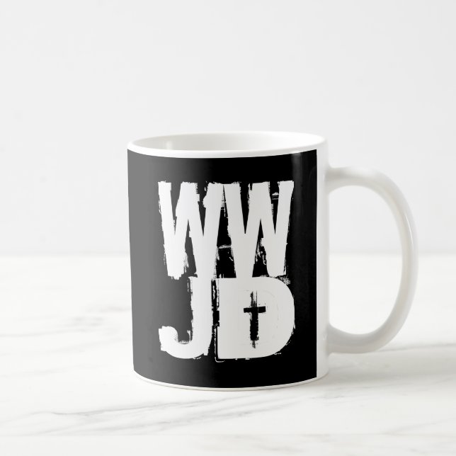 Taza De Café WWJD qué Jesús haría (Derecha)