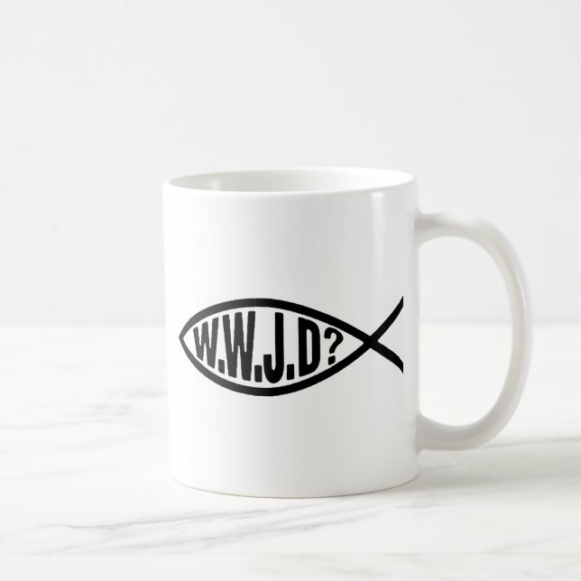 Taza De Café WWJD qué Jesús haría (Derecha)