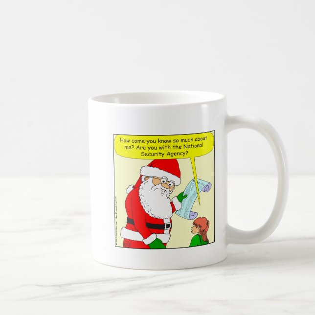 Taza De Café x43 santa trabaja para personalizado de NSA (Derecha)
