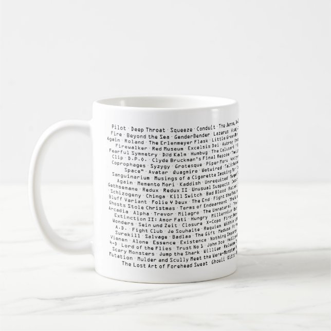 Taza De Café X-Files episode and movie titles (Izquierda)
