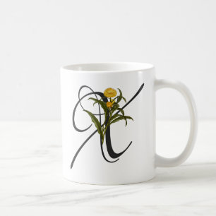 Taza De Café X inicial, Xerochrysum bractea Coffee Mug