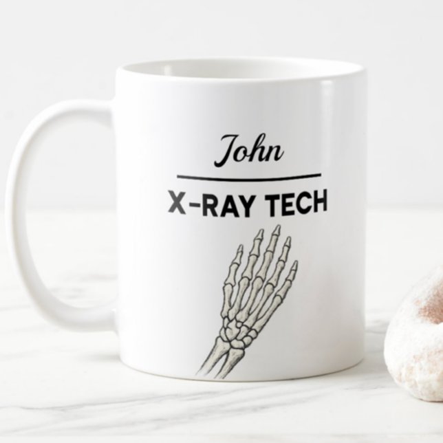 Taza De Café X-RAY TECH Personalized Name Radiography (Subido por el creador)