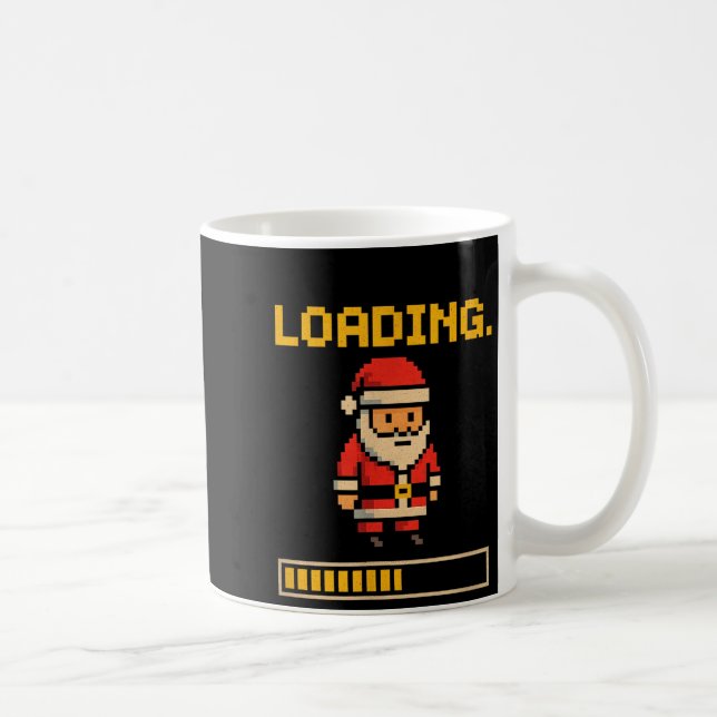 Taza De Café Xel Santa Loading Retro Christmas Gamer Shirt  (Derecha)