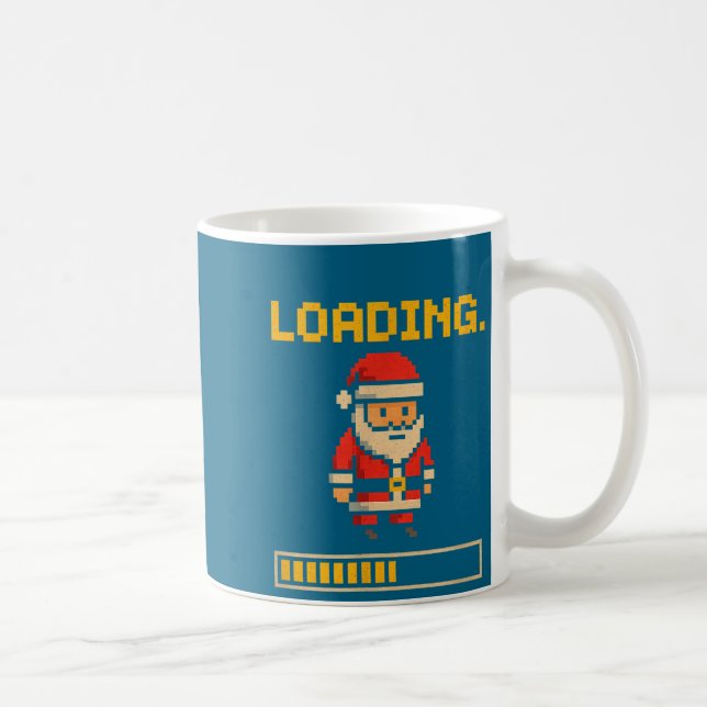Taza De Café Xel Santa Loading Retro Christmas Gamer Shirt  (Derecha)