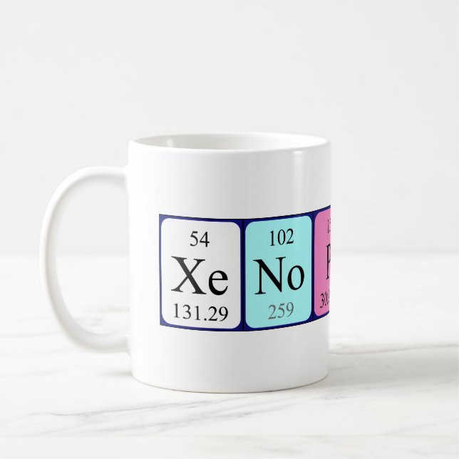Taza De Café Xenophon periódica table name mug (Izquierda)