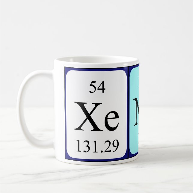 Taza De Café Xenos nombre de tabla periódica mug (Izquierda)