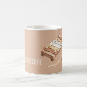 Taza De Café Xilófono Marrón Beige Blanco
