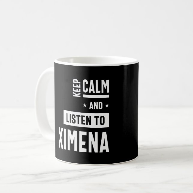 Taza De Café Ximena Nombre Personalizado Regalo de cumpleaños (Anverso izquierdo)