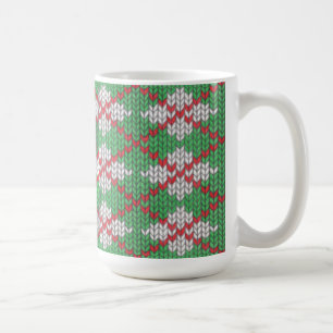 Taza De Café XMAS ARGYLE KNIT Tall White Mug