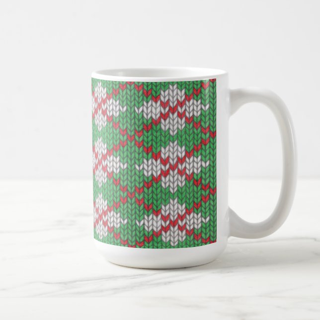 Taza De Café XMAS ARGYLE KNIT Tall White Mug (Derecha)