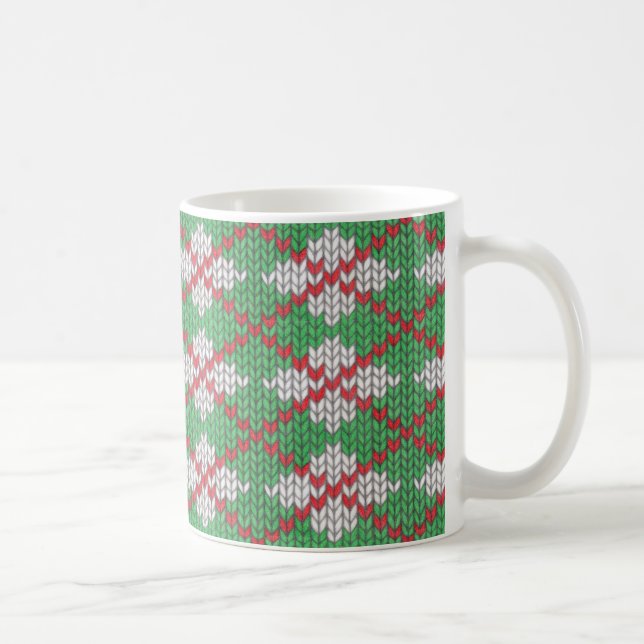 Taza De Café XMAS ARGYLE KNIT White Mug (Derecha)