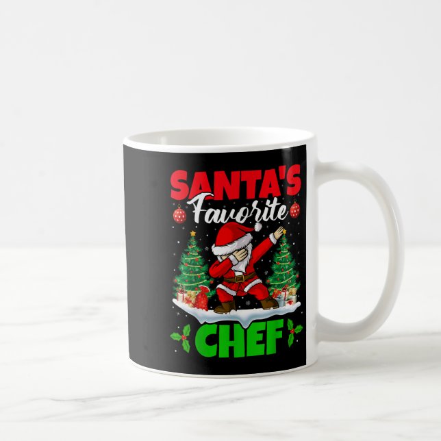 Taza De Café Xmas Dabbing Santa's Favorite Chef Christmas  (Derecha)