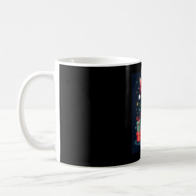 Taza De Café Xmas de Fox Terrier Encendiendo Perro Terrier Sant (Izquierda)