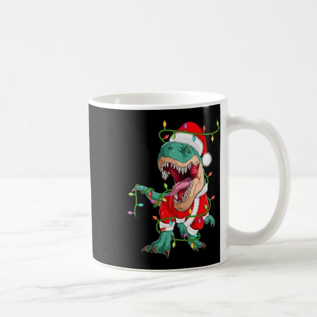 Taza De Café Xmas Iluminación Santa Costume Dinosaur T-rex Navi (Derecha)