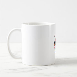 Taza De Café Xmas Iluminando Santa Riding Rottweiler Dog Christ