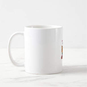 Taza De Café Xmas Iluminando Santa Riding Yorkshire Terrier Dog
