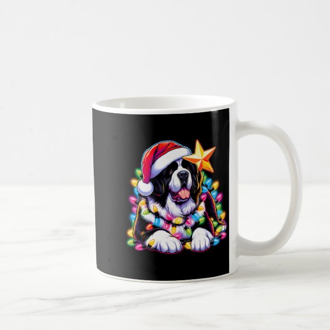Taza De Café Xmas Landseer Newfoundland Dog Tangled Christmas L (Derecha)
