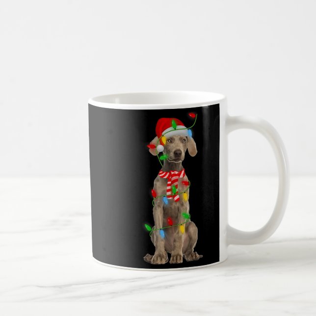 Taza De Café Xmas Lighting Holiday Santa Weimaraner Dog Christm (Derecha)