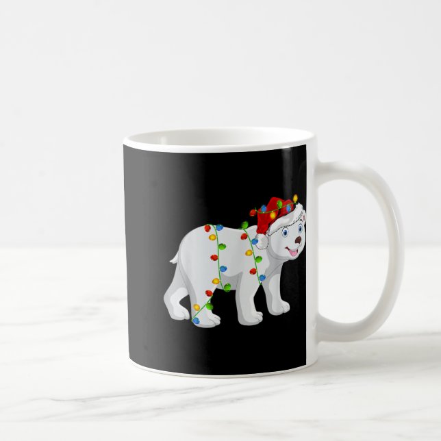 Taza De Café Xmas Lights Santa Hat Lar Bear Christmas  (Derecha)
