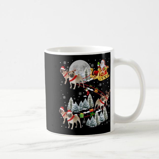 Taza De Café Xmas Pug Sledge Christmas Sledge Santa Dog  (Derecha)