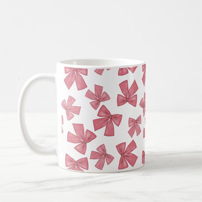 Taza De Café Xmas rosadas se baje café Mug (Izquierda)