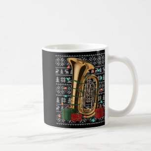 Taza De Café Xmas Sweater Style Ugly Musical Tuba Navidades