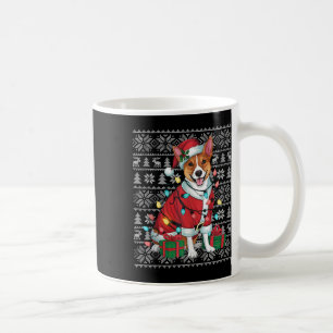 Taza De Café Xmas Sweater Style Ugly Santa Basenji Dog Christma