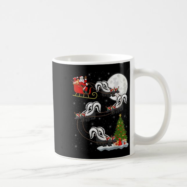 Taza De Café Xmas Tree Lighting Santa Riding Skunk Christmas  (Derecha)