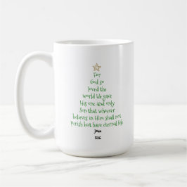 Taza De Café Xmas Tree Scripture Verse (Juan 3:16)