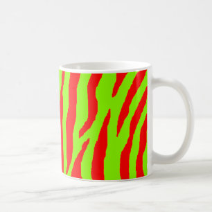 Taza De Café Xmas Zebra Rojo y Verde