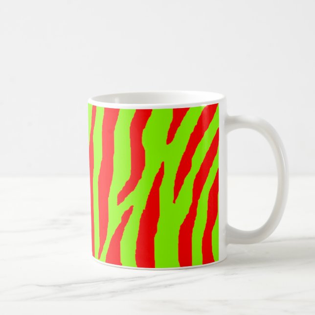 Taza De Café Xmas Zebra Rojo y Verde (Derecha)