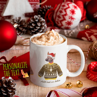 Taza De Café Xoloitzcuintle Con Un Sudor Feo Xmas Perro Lover